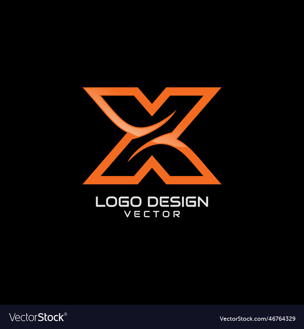 X symbol logo template Royalty Free Vector Image