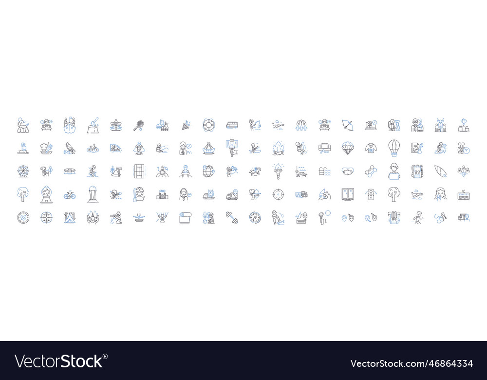 Athletic contests line icons collection race Vector Image