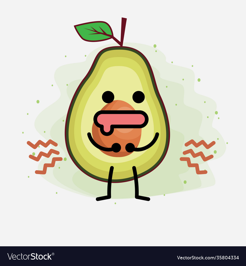 Avocado cute character Royalty Free Vector Image