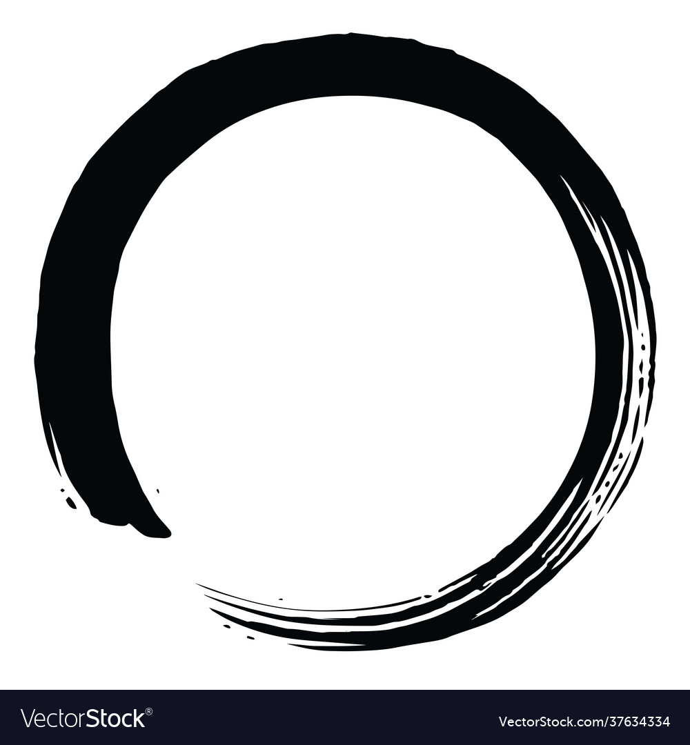 Black Enso Zen Circle Art Brush Design Royalty Free Vector