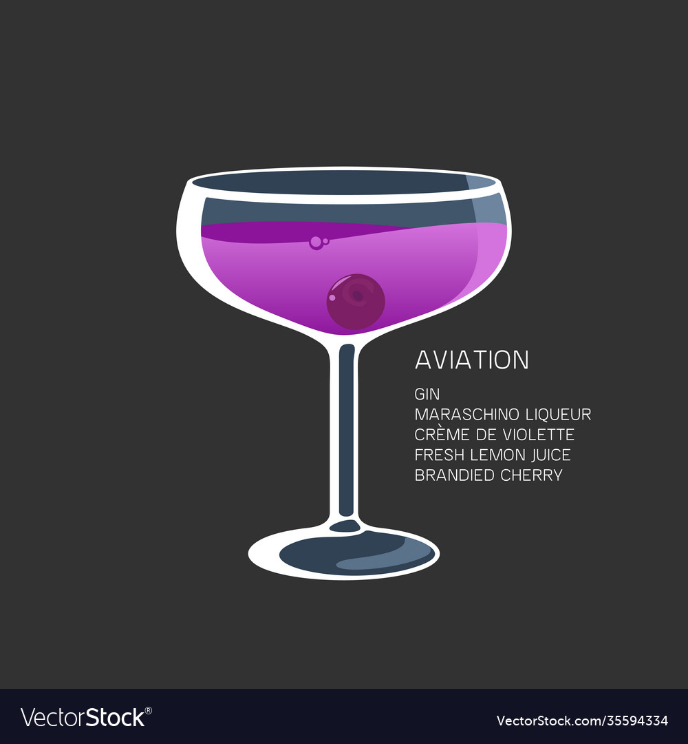 Cocktail aviation maraschino liqueur lemon cherry