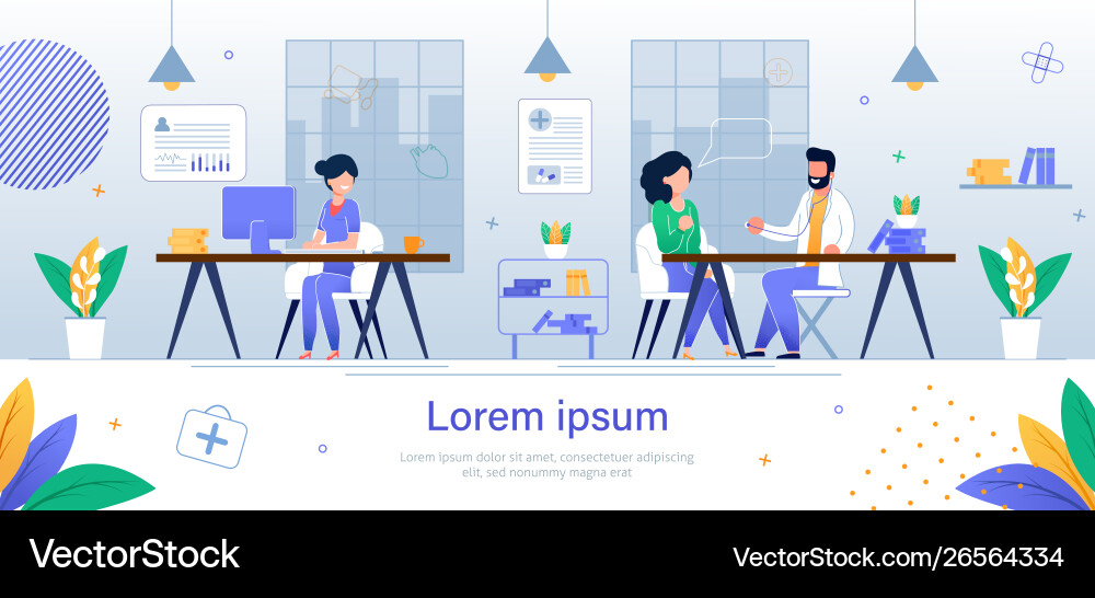 Consultation Doctor Therapist Banner Web Page Vector Image
