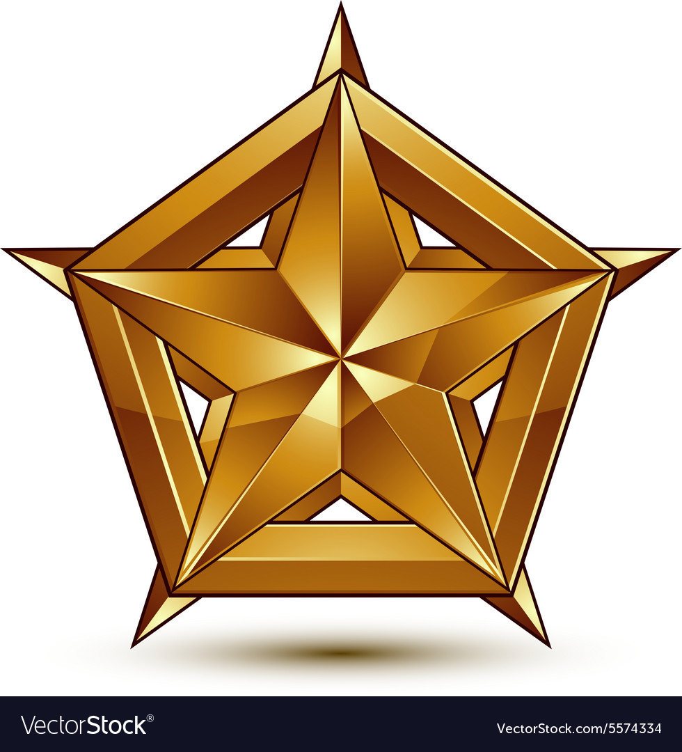 Heraldic Template With Five Pointed Golden Star Vector Image