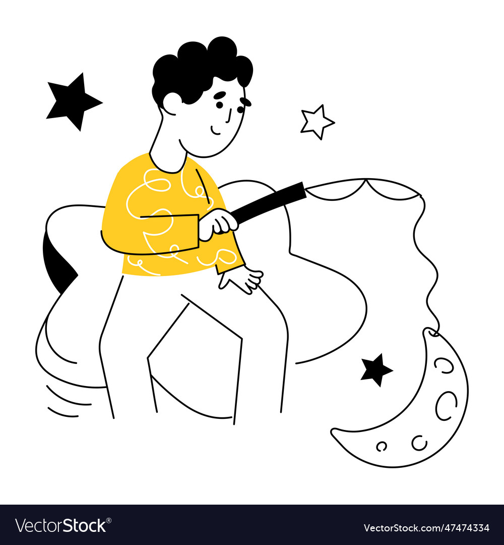 Holding moon Royalty Free Vector Image - VectorStock