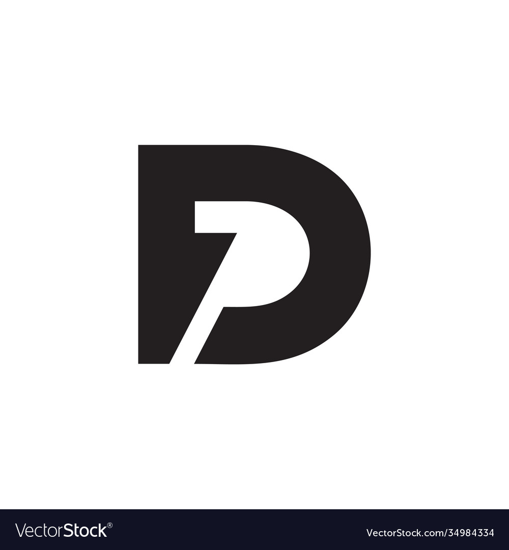 Letter dp simple geometric arrow negative space