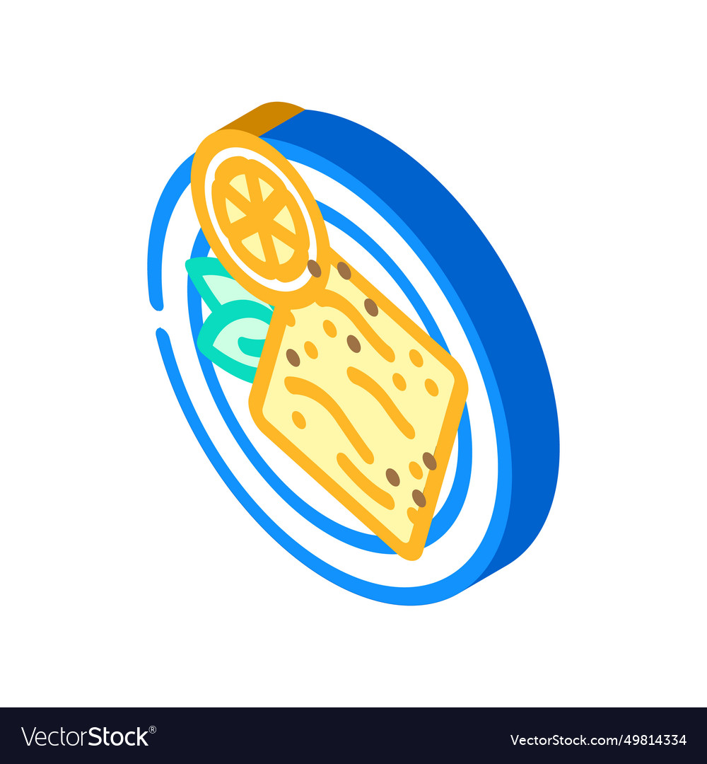 Saganaki greek cuisine isometric icon Royalty Free Vector
