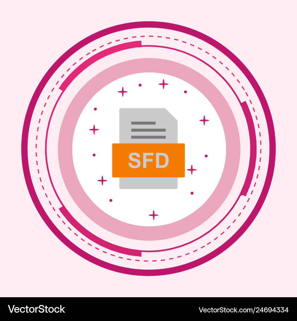Sfd file document icon Royalty Free Vector Image