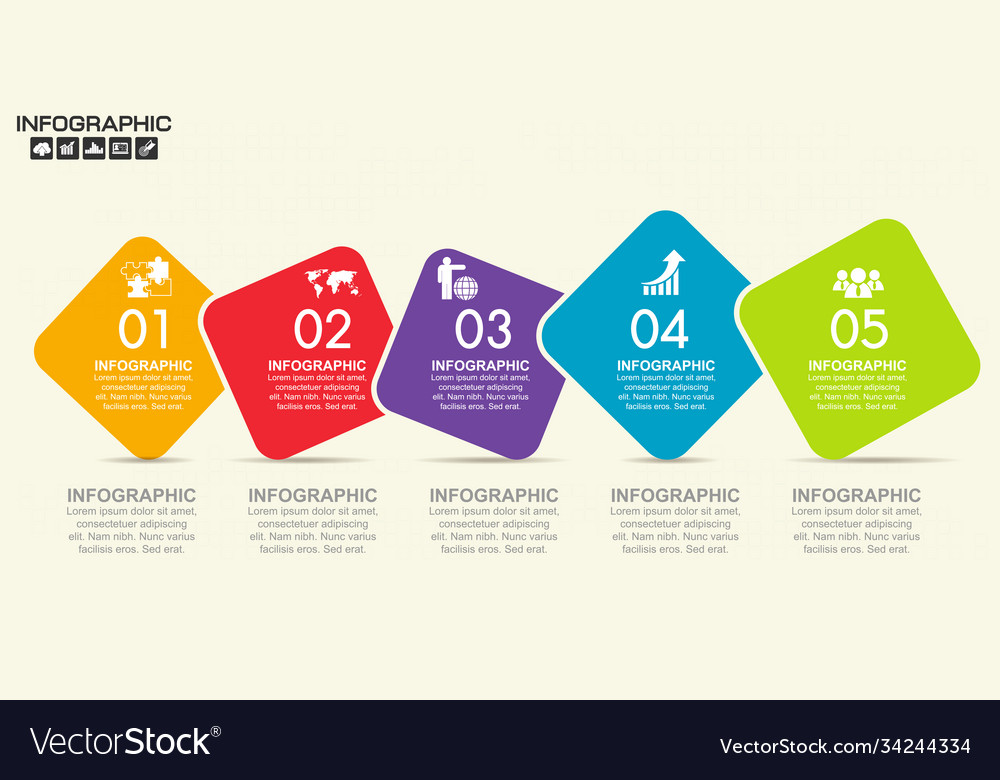 Timeline infographics design template with 10