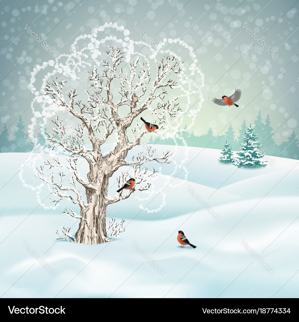 Winter landscape Royalty Free Vector Image - VectorStock