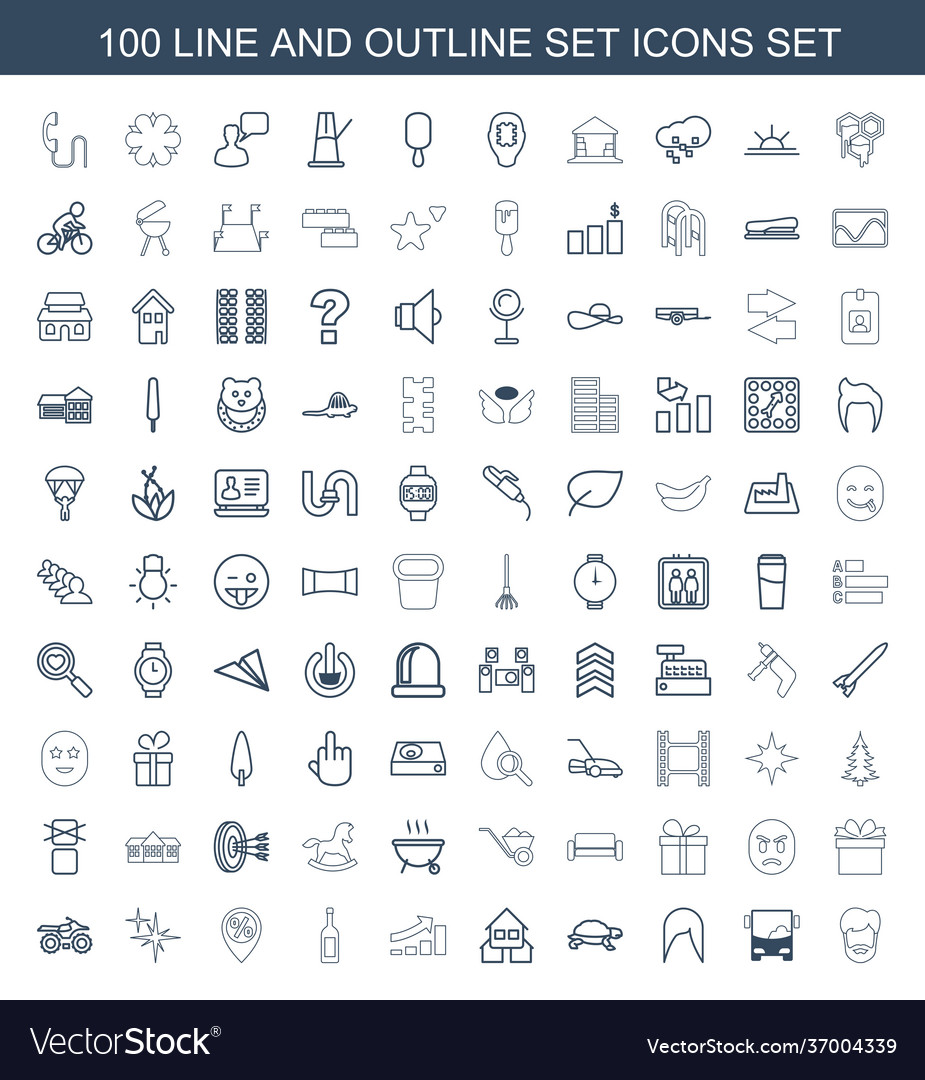 100 set icons Royalty Free Vector Image - VectorStock