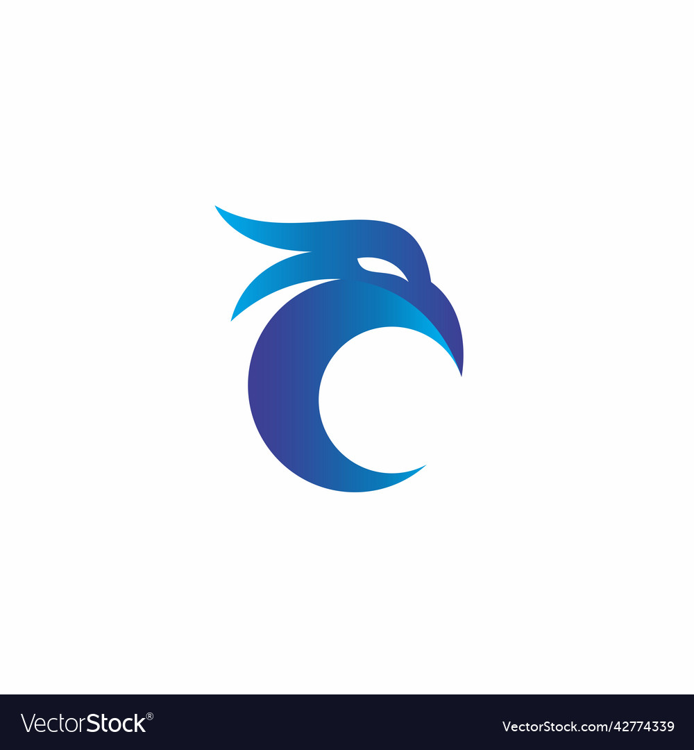 C eagle logo head icon Royalty Free Vector Image