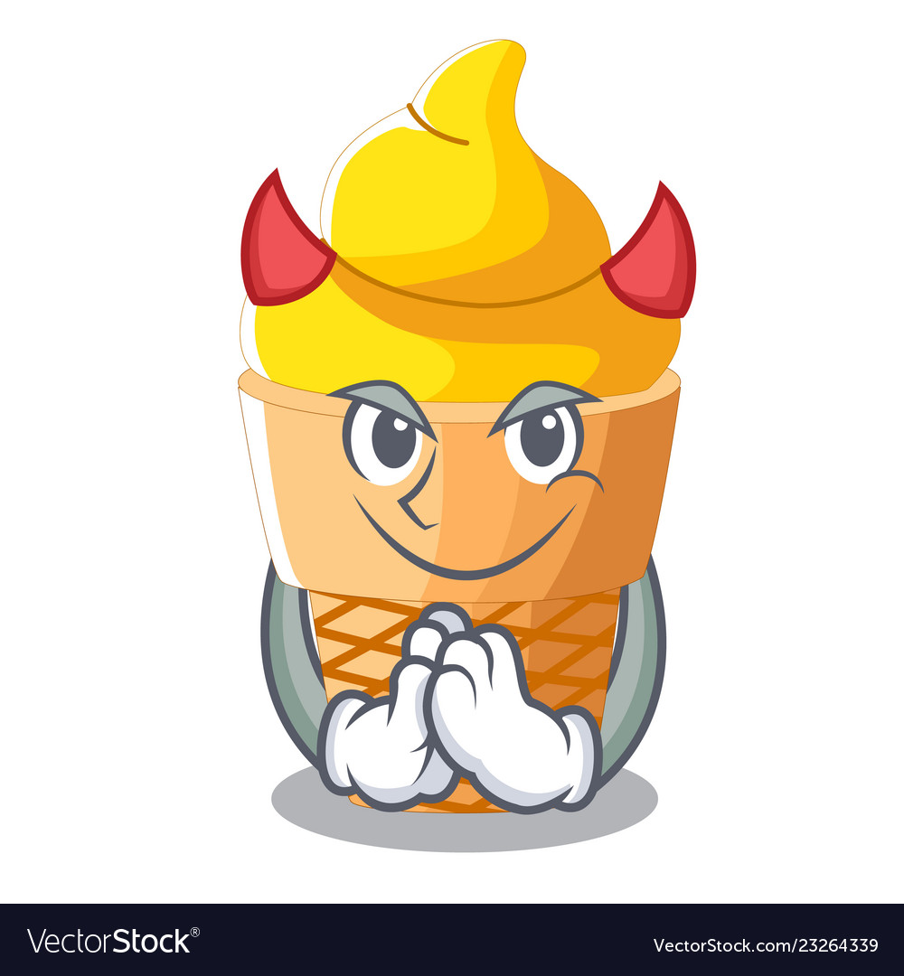 Devil banana ice cream in shape cartoon