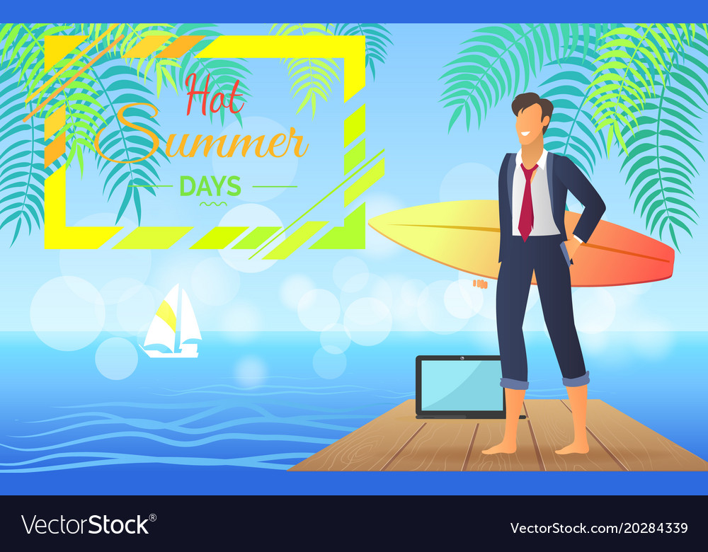 Hot summer days businessman