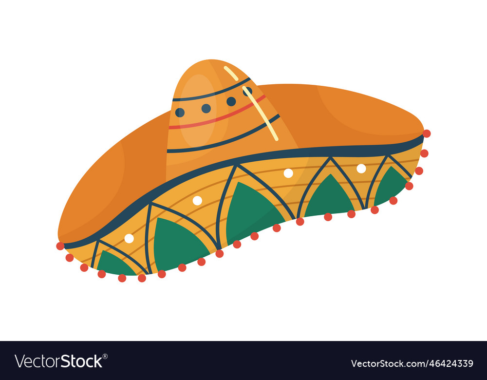 Mexican sombrero traditional hat Royalty Free Vector Image