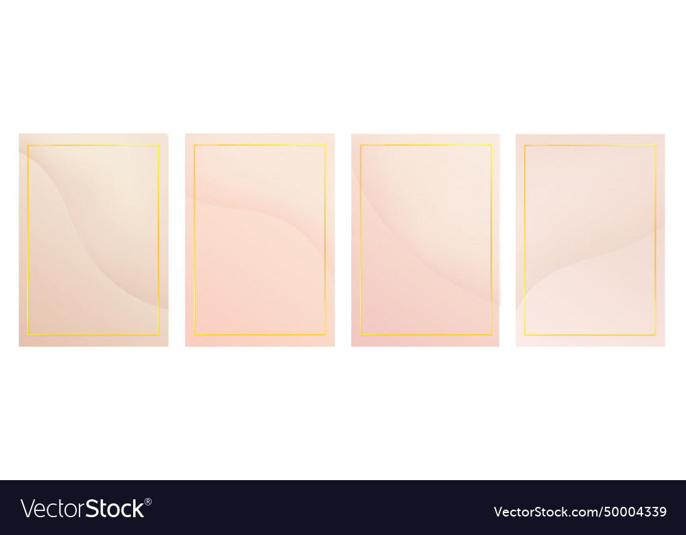 Nude background with gold frame a set of gradient