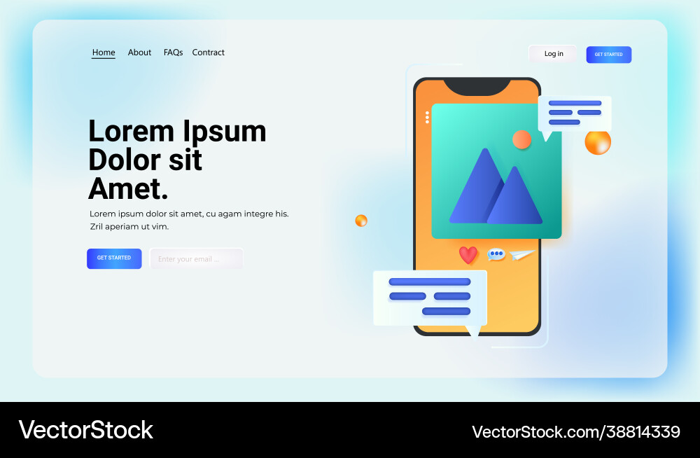 Online messenger app on smartphone screen social Vector Image