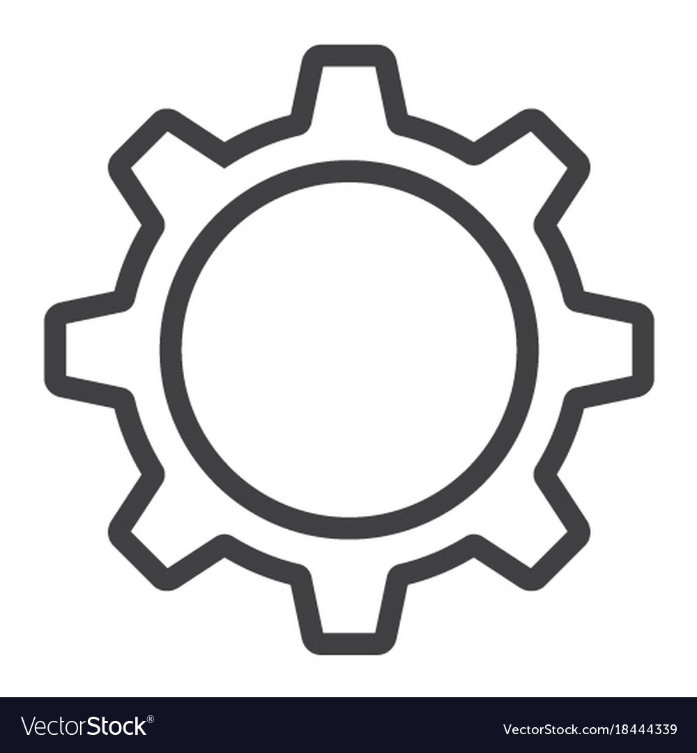 Settings line icon web and mobile cog sign Vector Image