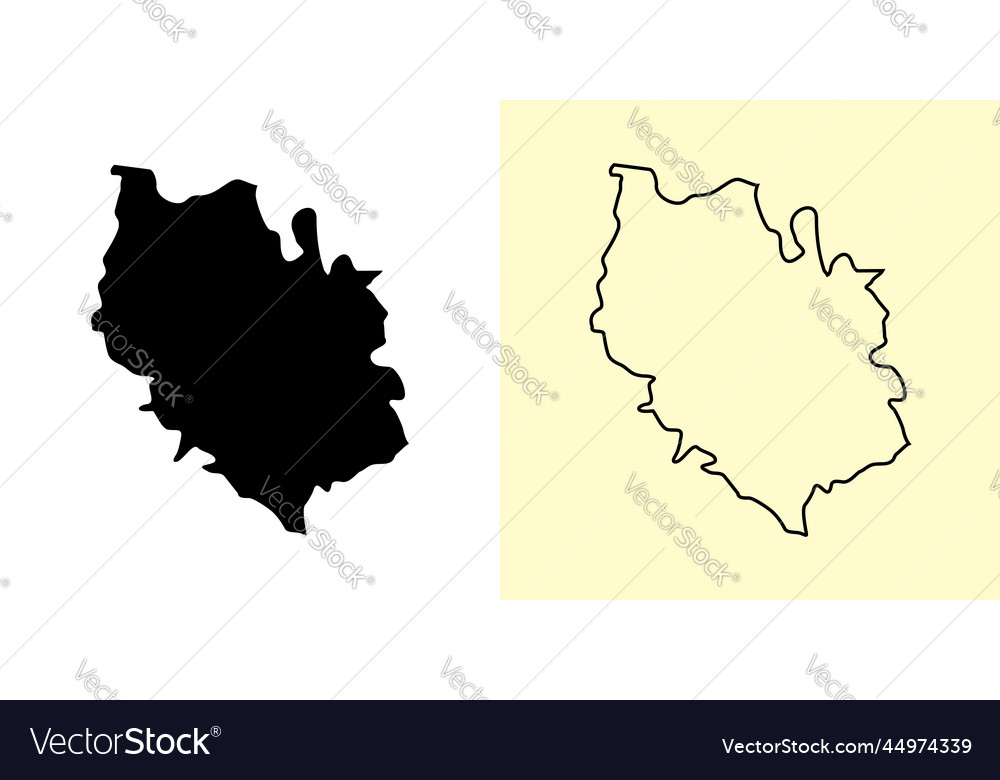 Vianden map luxembourg europe filled and outline Vector Image