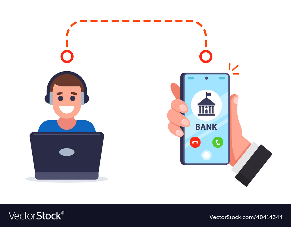 A call to mobile phone from center Royalty Free Vector Image