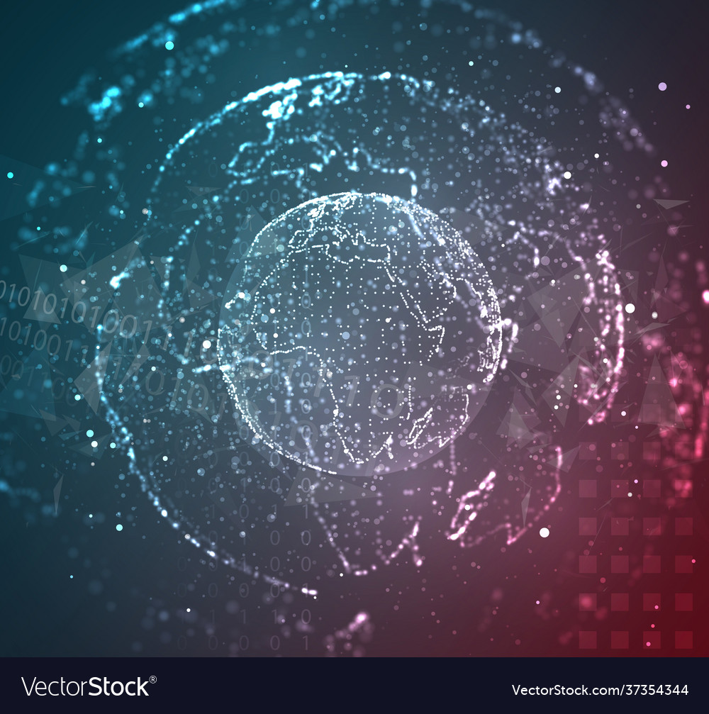 Globe planet earth from dots concept bigdata