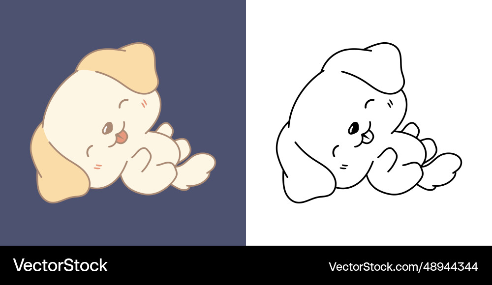 Kawaii labrador retriever multicolored and black Vector Image