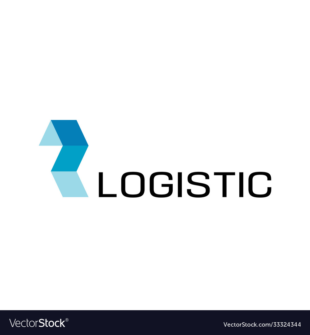 Buchstabe p logistisches Logo mit Pfeilsymbol