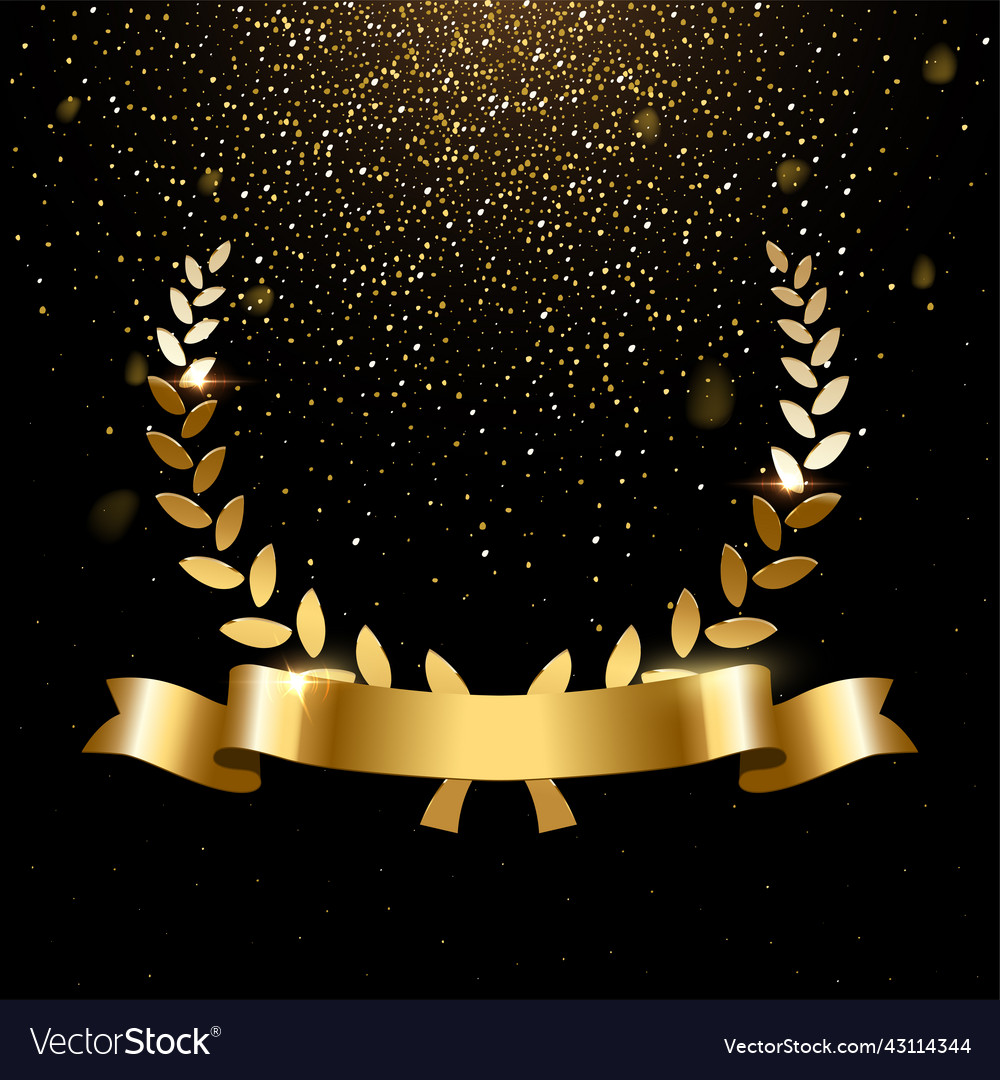 Realistic gold laurel wreath with text space Vector Image