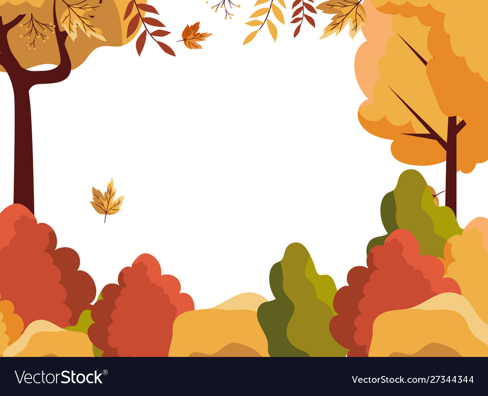 Seasonal forest autumn landscape scene