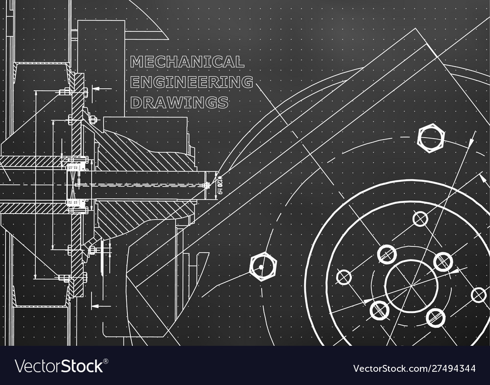 Technical mechanical engineering background Vector Image