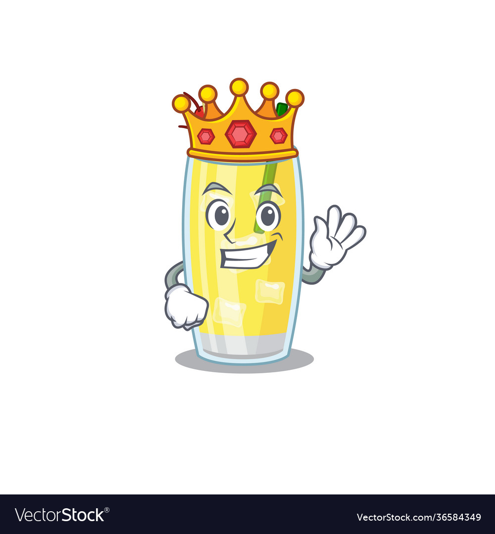 A wise king pina colada cocktail mascot design