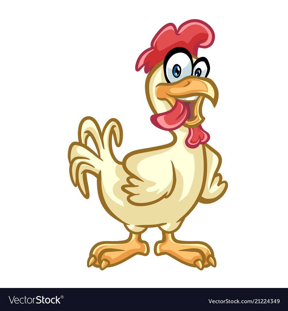 Chicken crazy mascot design Royalty Free Vector Image