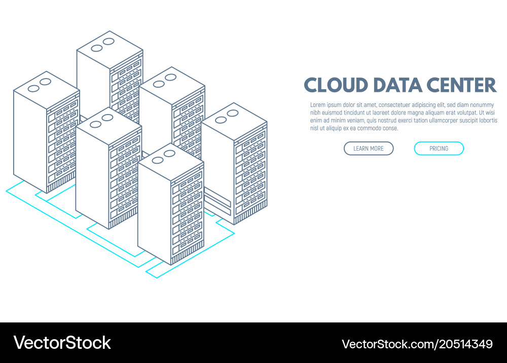 Data Center Banner Royalty Free Vector Image Vectorstock