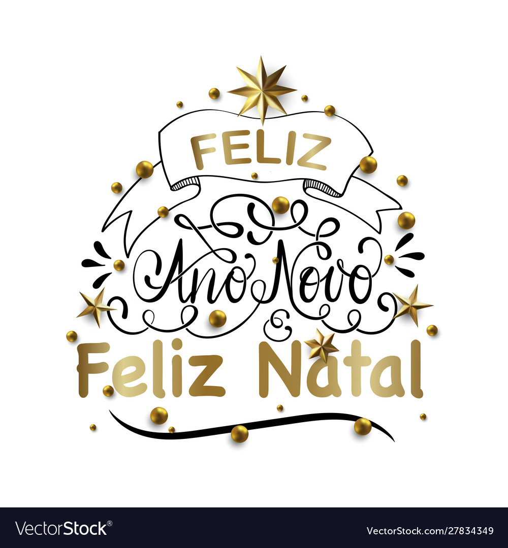 Feliz natal e ano novo - portuguese merry Vector Image