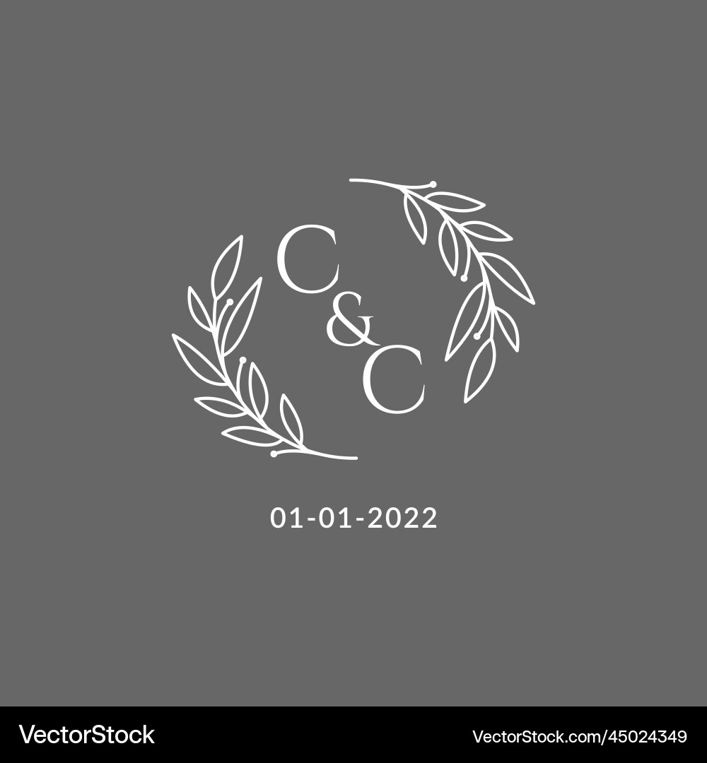Initial letter cc monogram wedding logo Royalty Free Vector