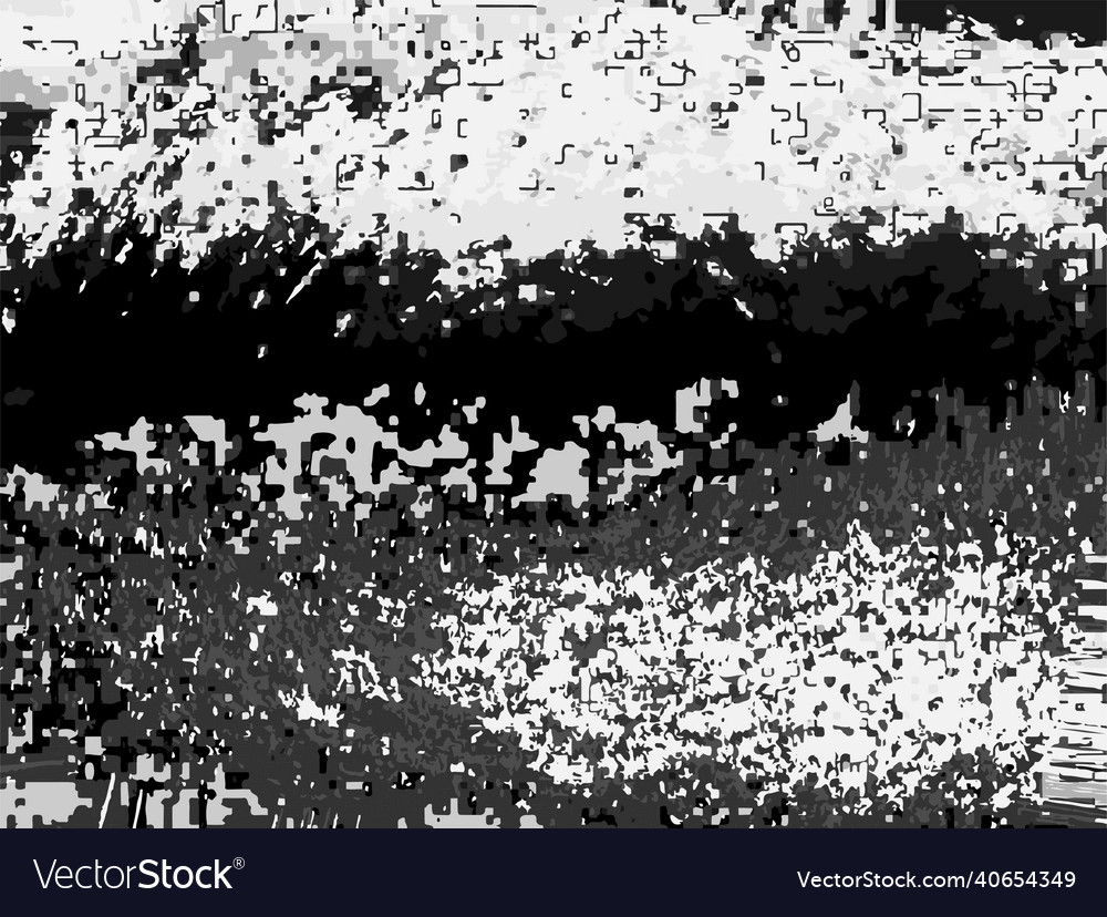 Monochrome cool bug glitch tv screen background vector image Monochrome cool bug glitch tv screen background