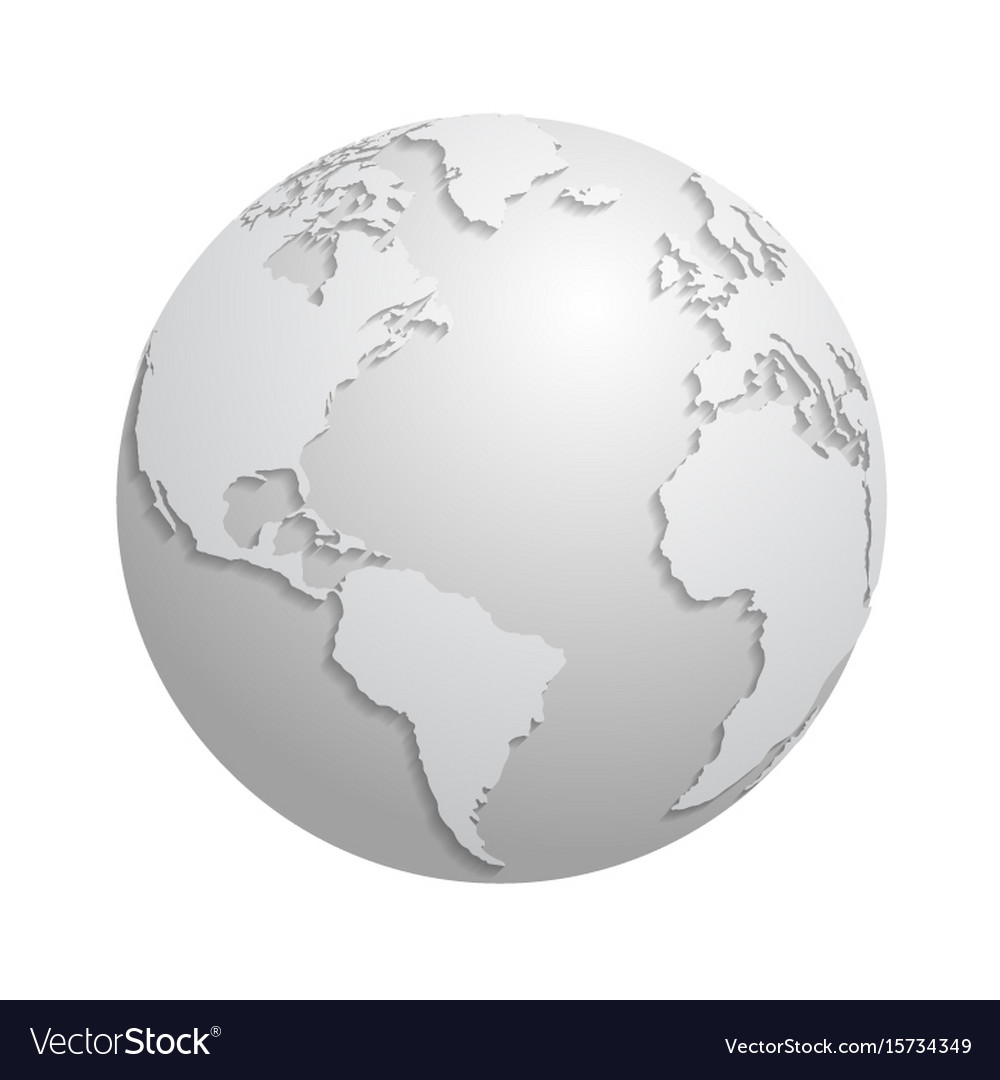 Download Origami white paper world globe 3d Royalty Free Vector Image