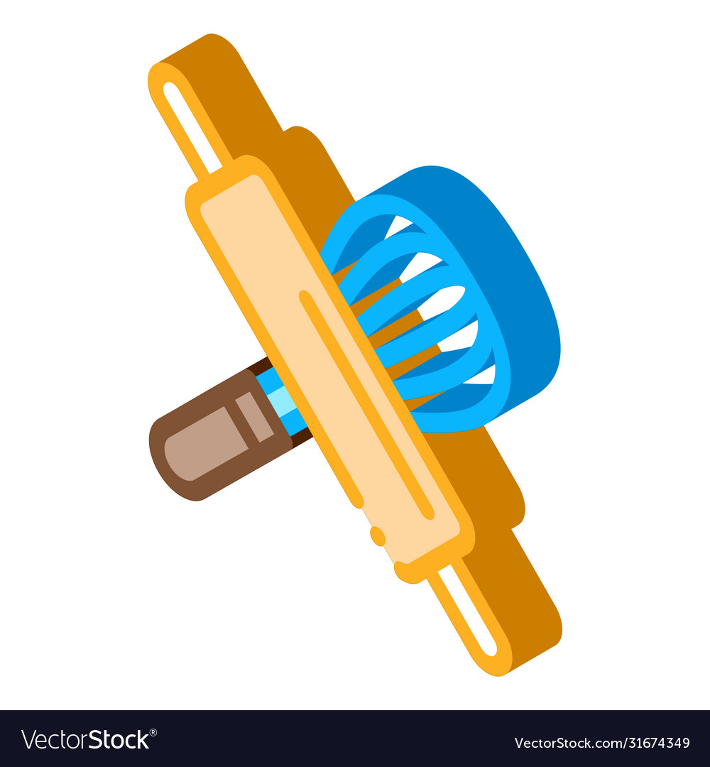 Rolling pin and manual mixer isometric icon Vector Image