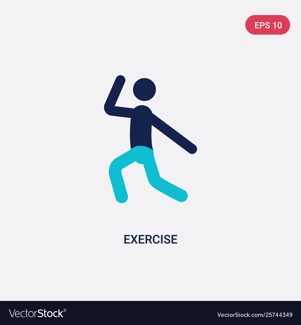 Two color exercise icon from health concept