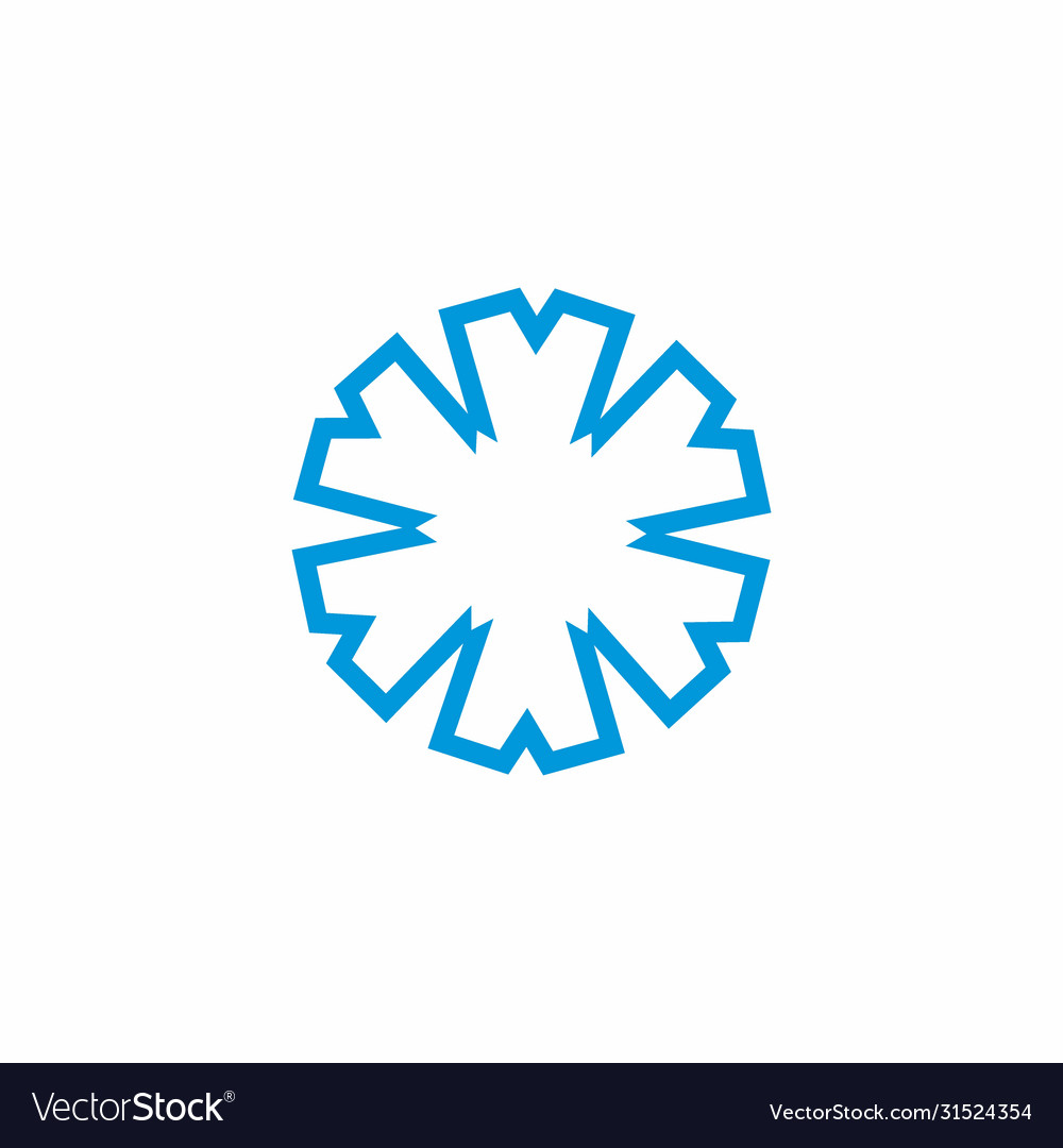 Abstract snow geometric flower logo