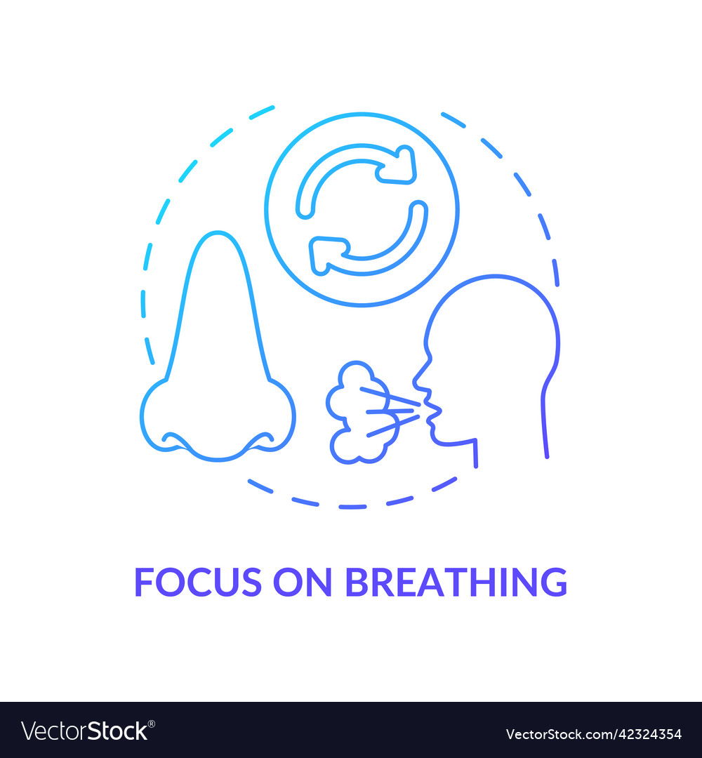 Focus on breathing blue gradient concept icon Vector Image