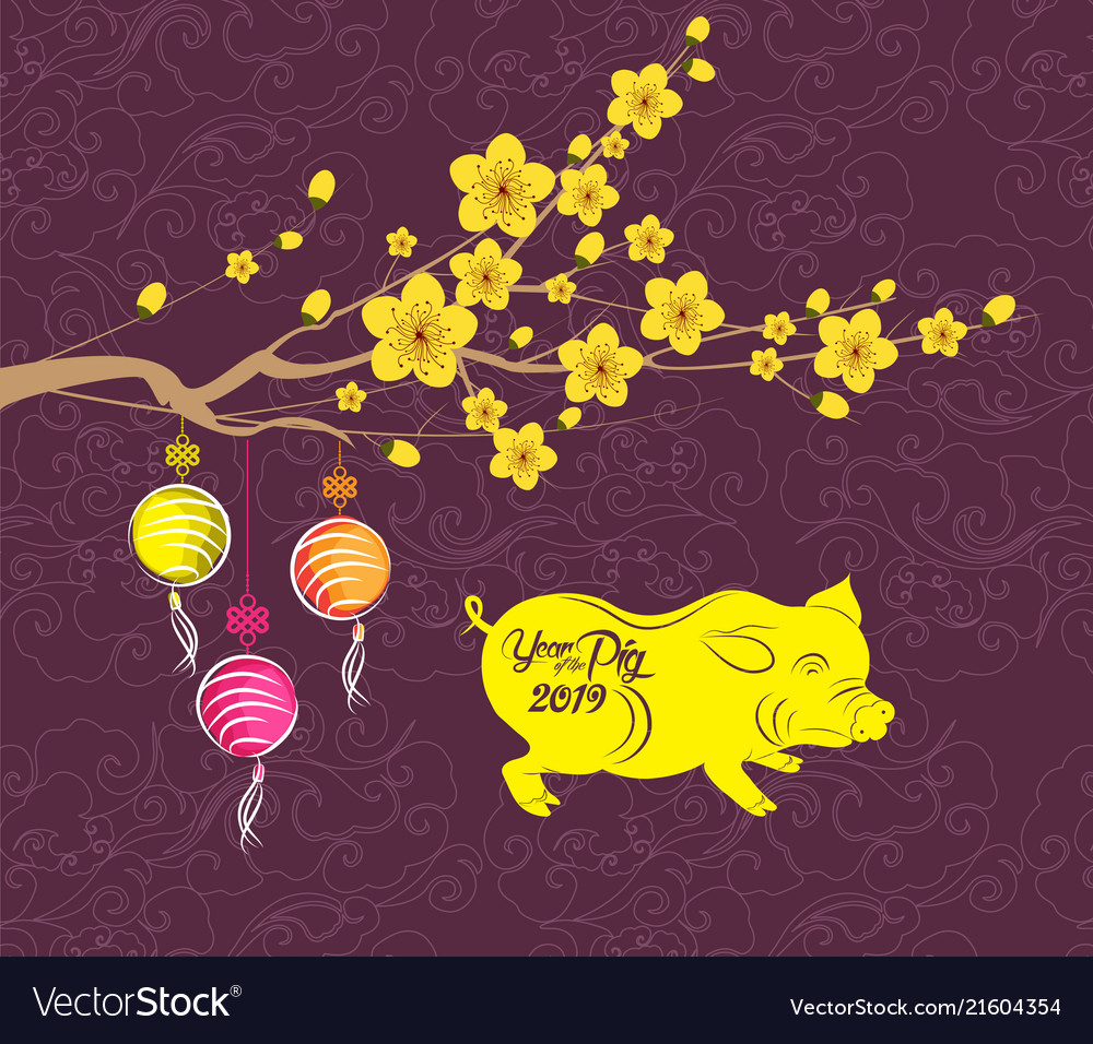 Happy new year 2019 greeting card chinese