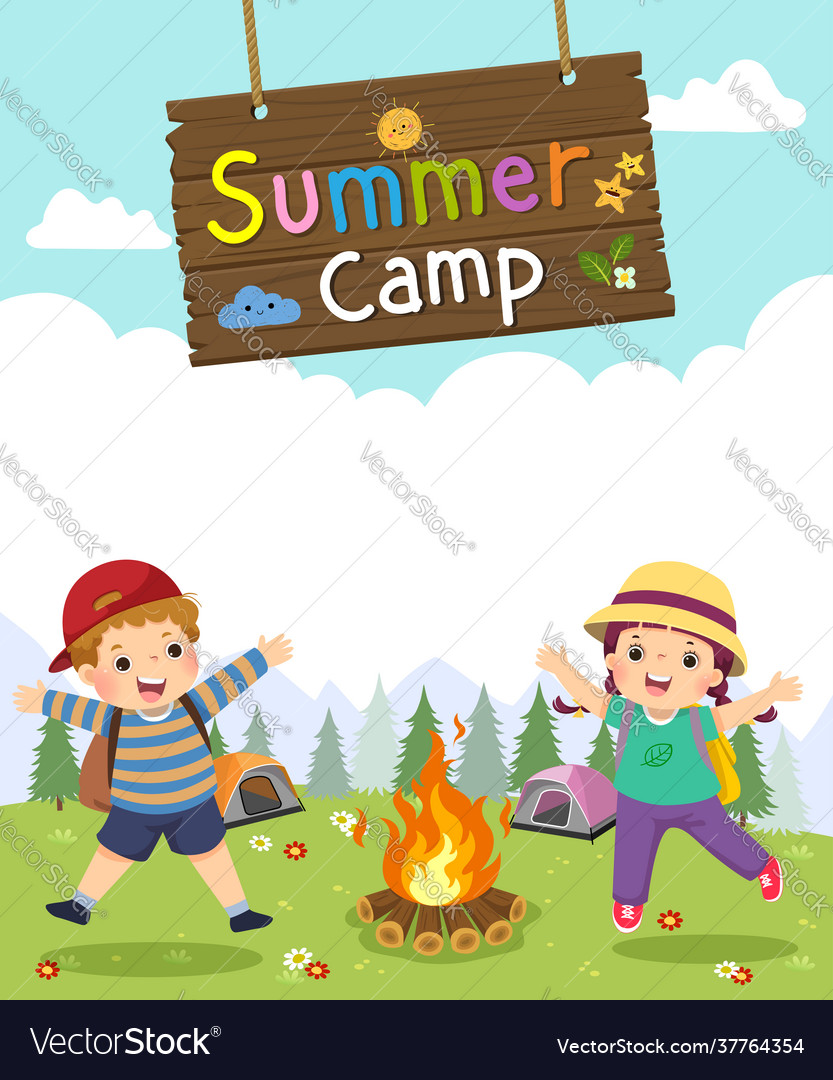 Kids summer camp poster Royalty Free Vector Image