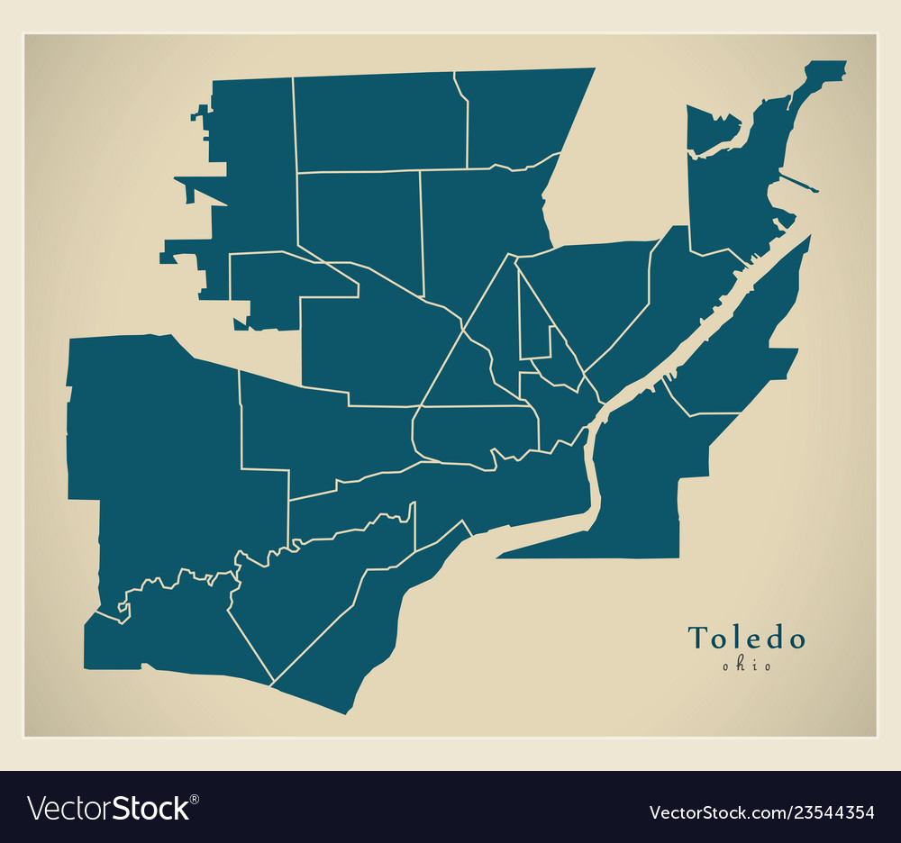 Modern city map - toledo ohio of the usa Vector Image