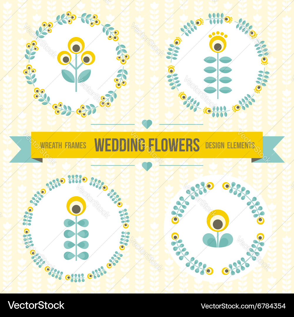 Wedding design elements - frames and flowers Vector Image