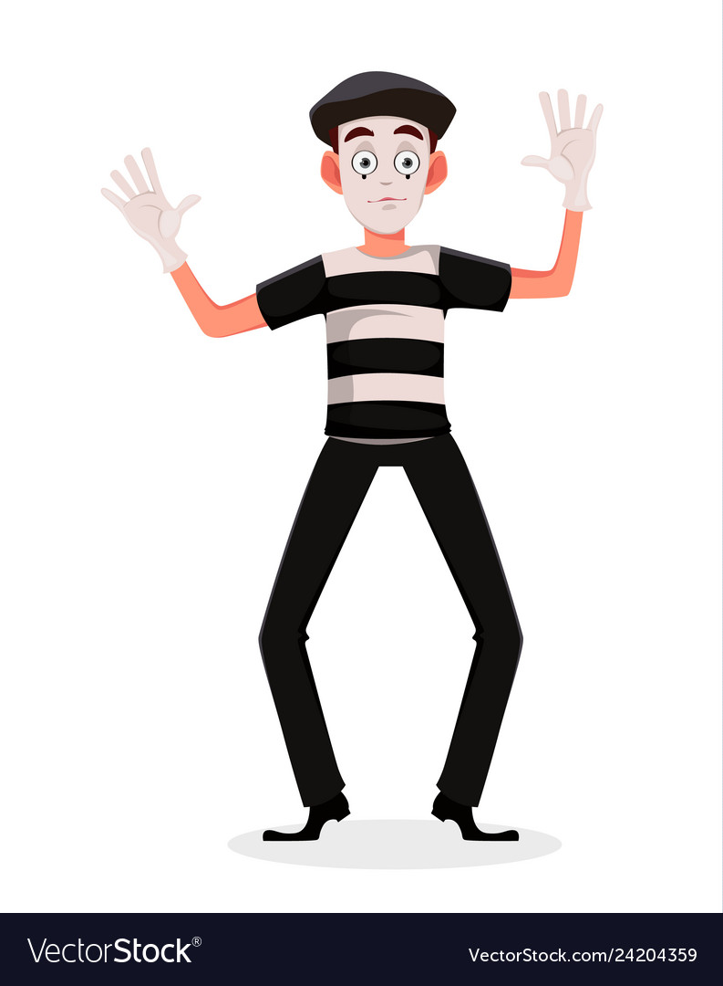 April fools day mime cartoon character