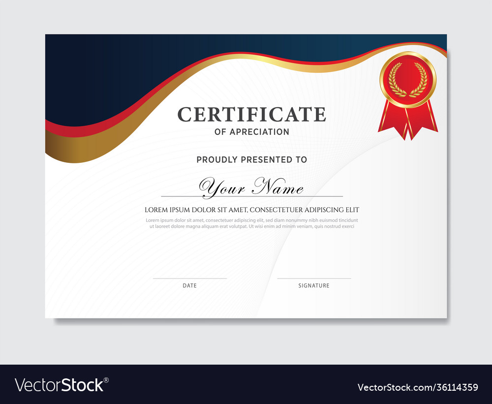 Creative certificate appreciation award Royalty Free Vector