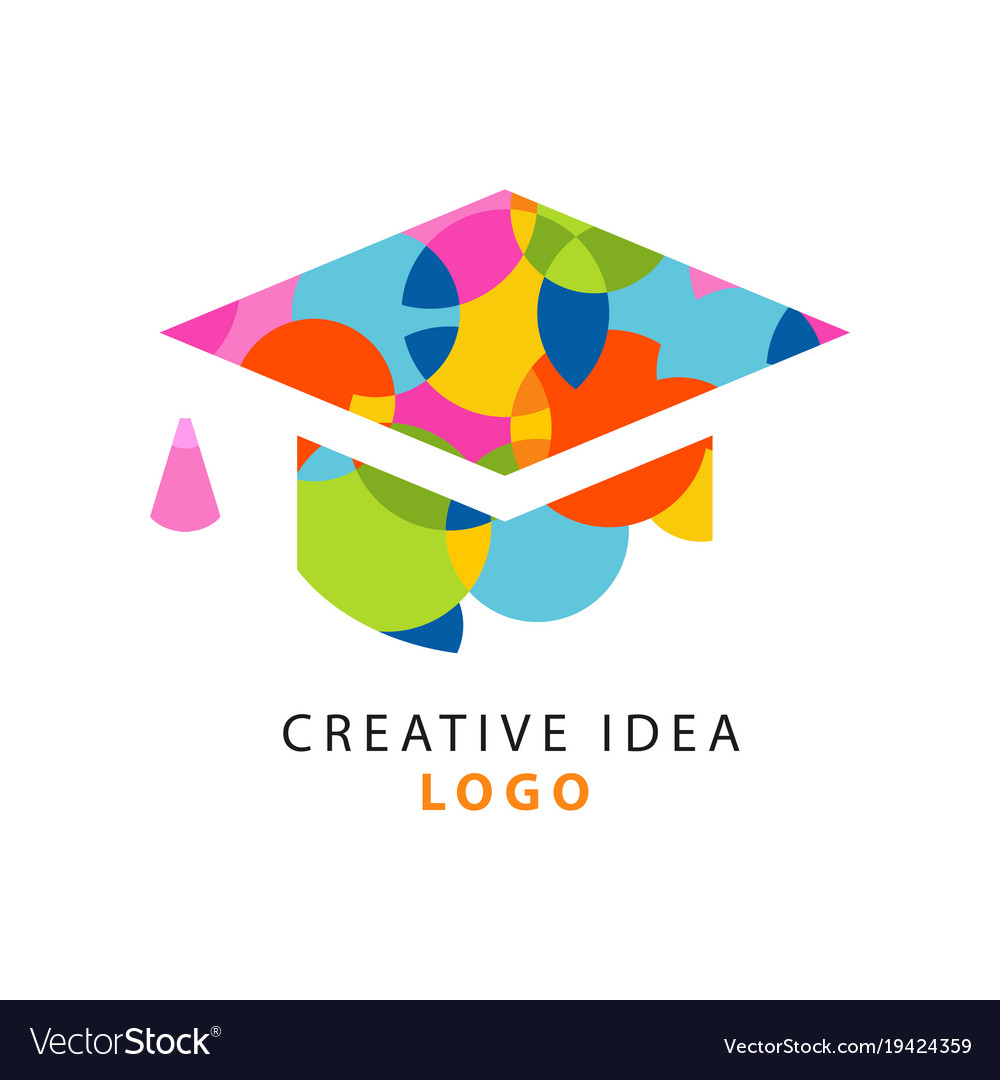 Creative idea logo template with flat icon