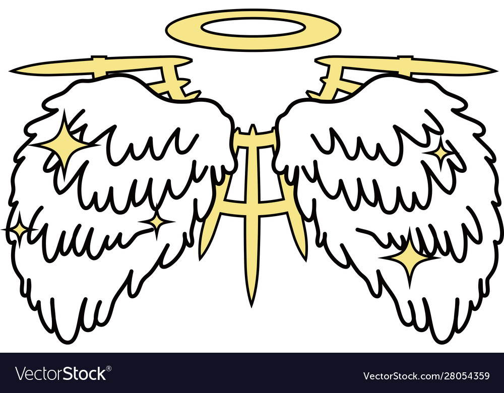 Divine angel wings with halo