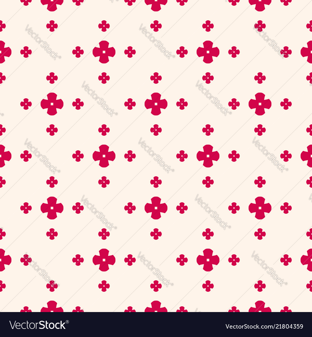 Floral minimalist seamless pattern red and beige Vector Image