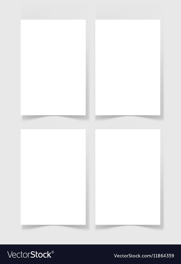 Four pieces blank a4 sheet of white paper Vector Image